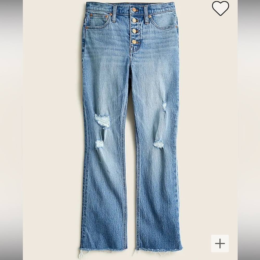 J.Crew 10" demi-boot crop jean in Greenwich Street wash 30